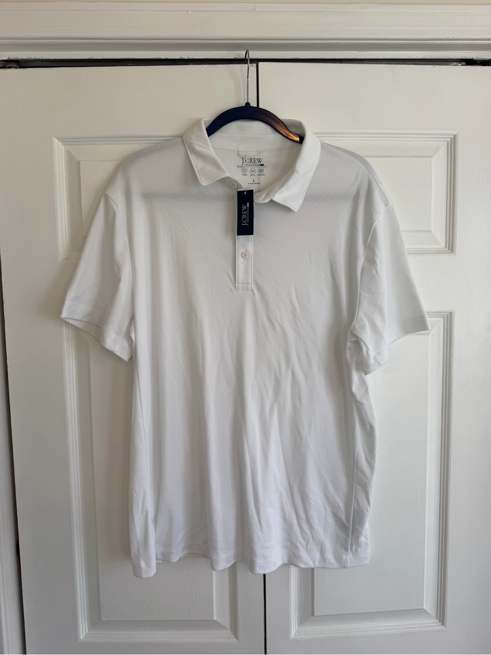 J. Crew White Men’s Polo with Classic Collar